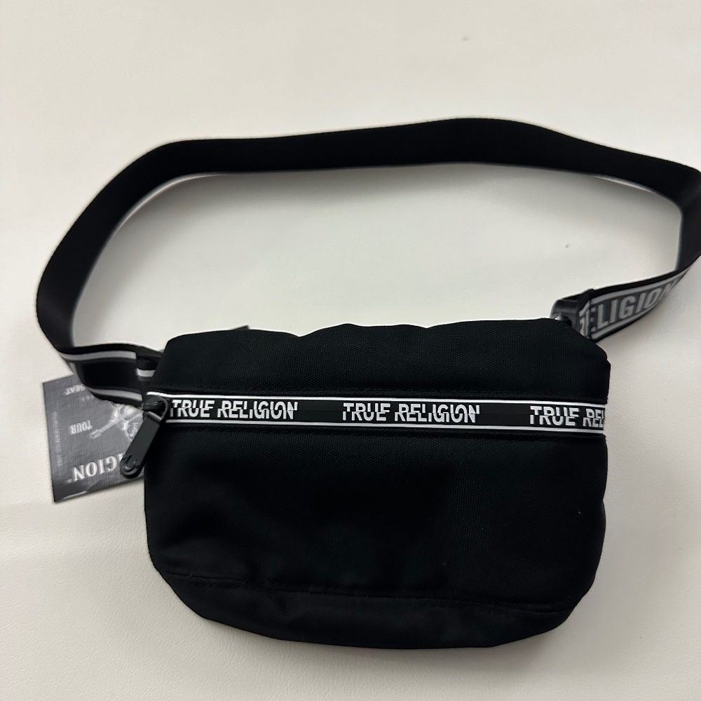New True Religion Belt Bag Logo Black Bag Size Small